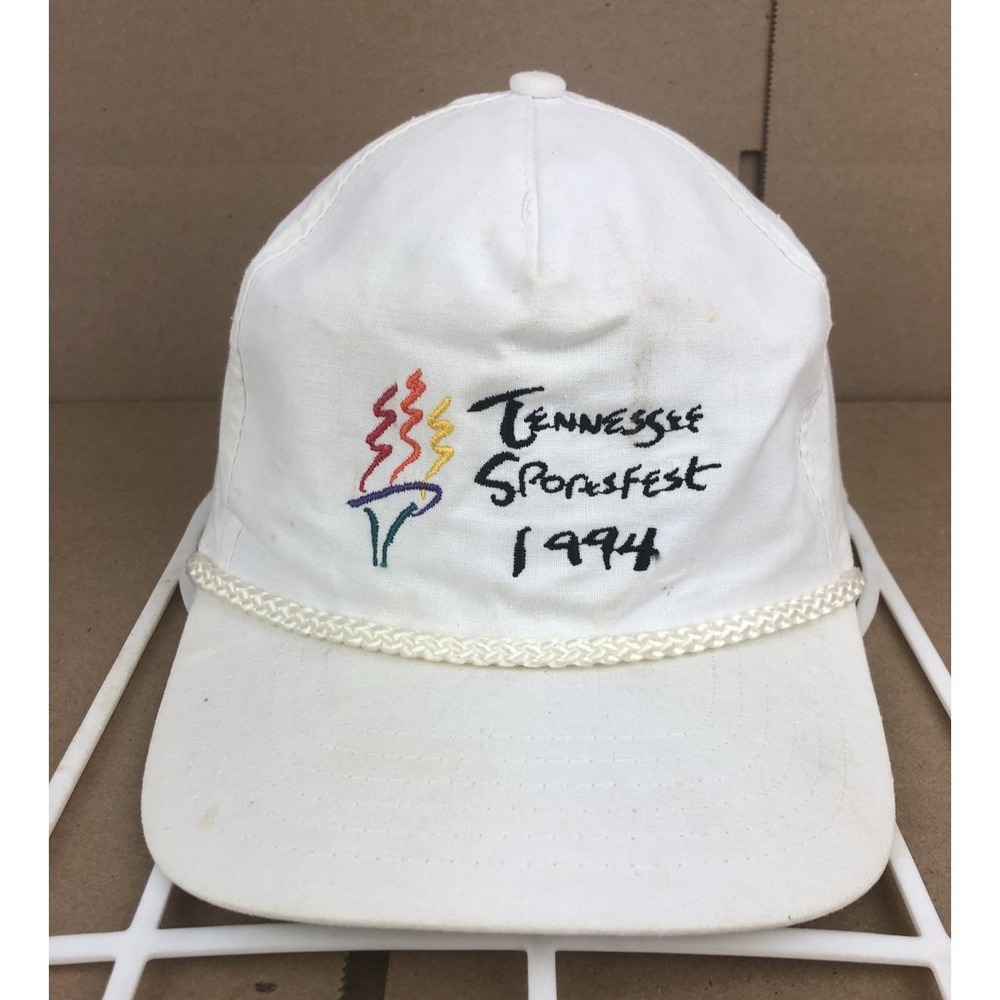 Vintage Tennessee SportsFest 1994 Snapback Truckers Hat Cap Good Snaps White